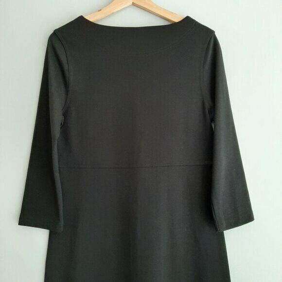 GILMOUR | Relaxed Long Sleeve Comfy Midi Length Dress Black Sz S - Picture 7 of 10